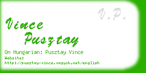 vince pusztay business card